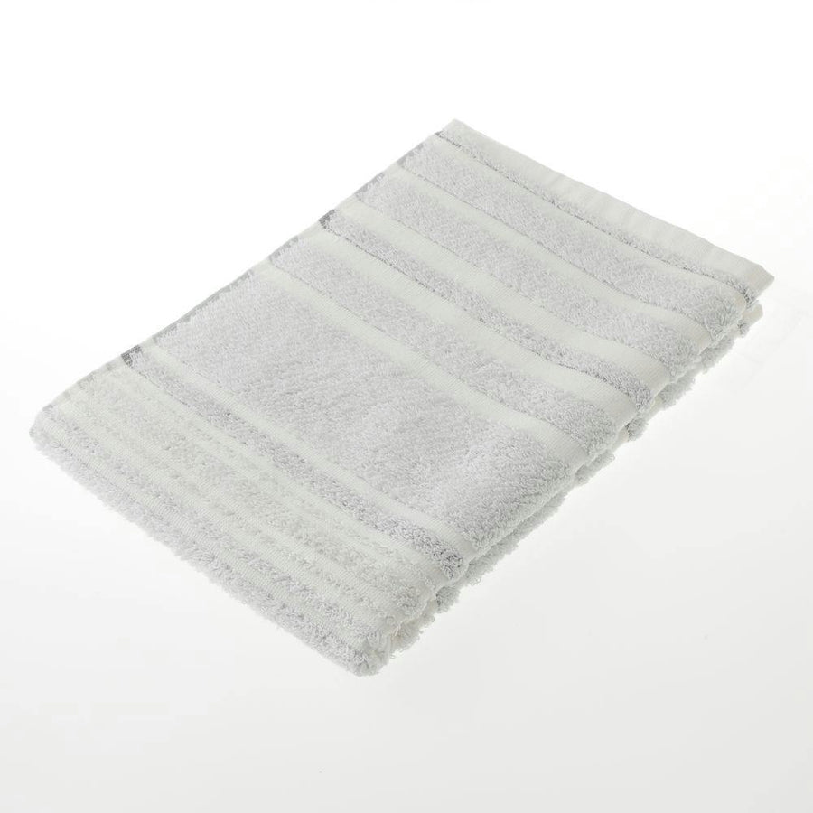 Towel bath mat, border, light grey, 45 x 65 cm