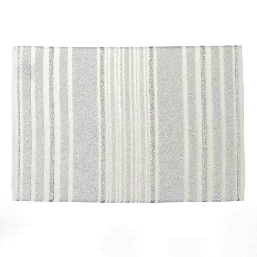 Towel bath mat, border, light grey, 45 x 65 cm