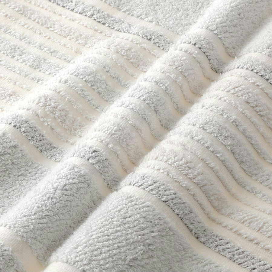 Towel bath mat, border, light grey, 45 x 65 cm