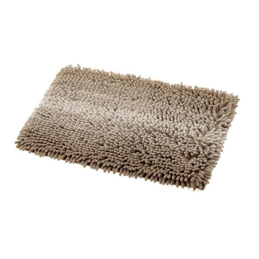 Chenille bath mat, border, beige, 35 x 50 cm