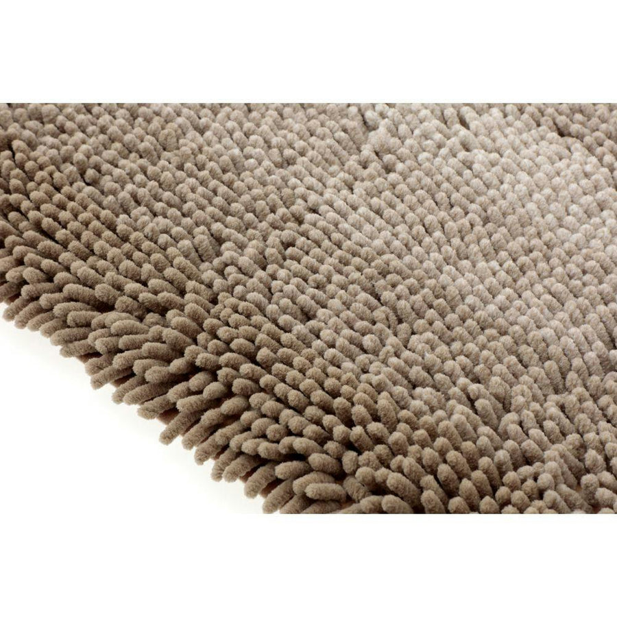 Chenille bath mat, border, beige, 35 x 50 cm