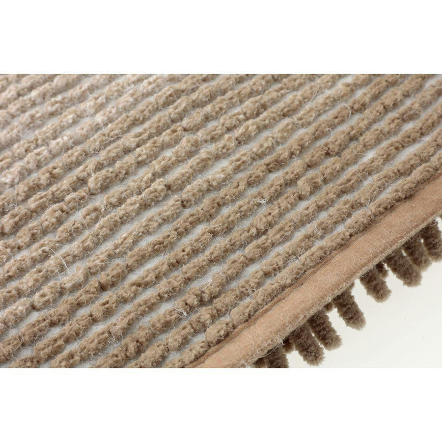 Chenille bath mat, border, beige, 35 x 50 cm