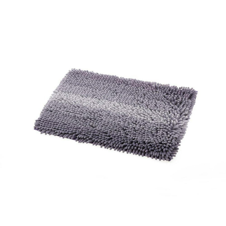 Chenille Bath Mat Border Purple 35×50cm