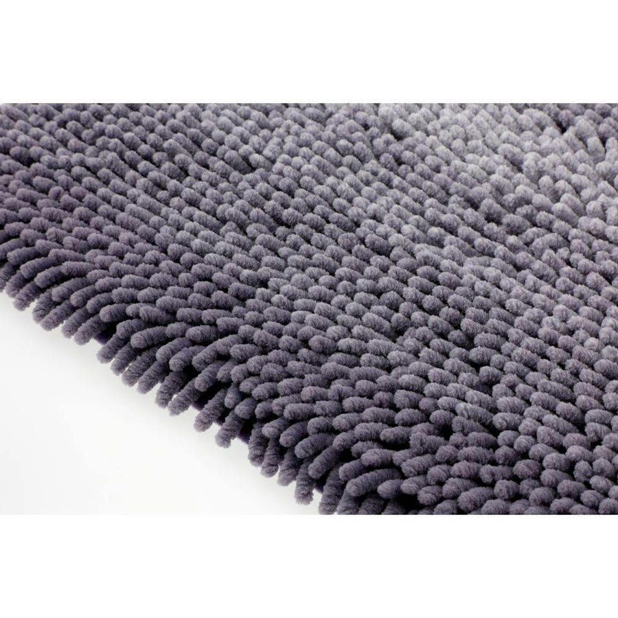 Chenille Bath Mat Border Purple 35×50cm