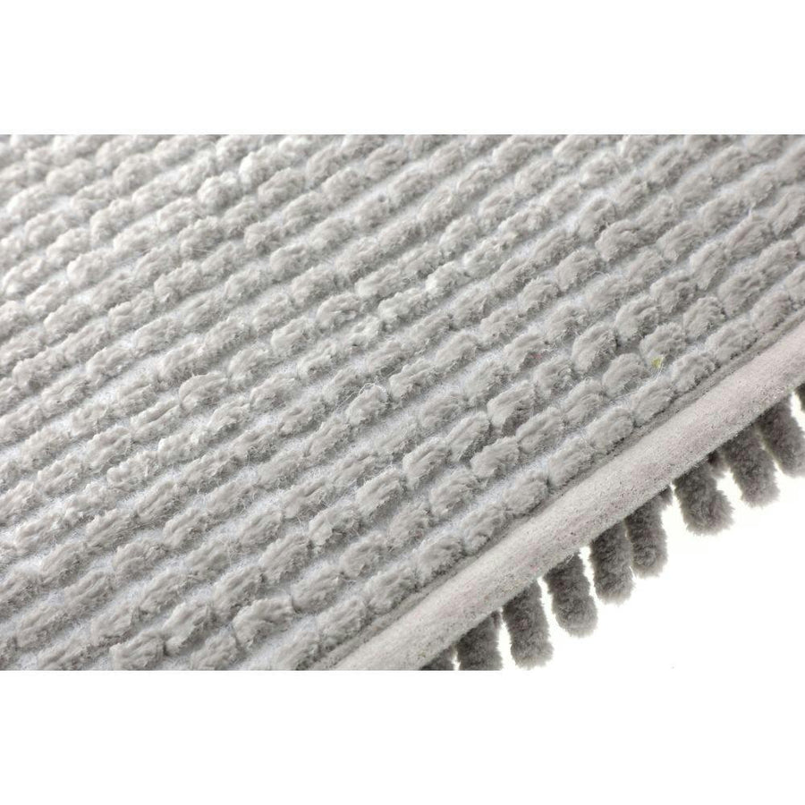 Chenille bath mat, border, grey, 45 x 65 cm