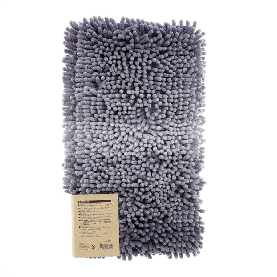 Chenille Bath Mat Border Purple 45×65cm