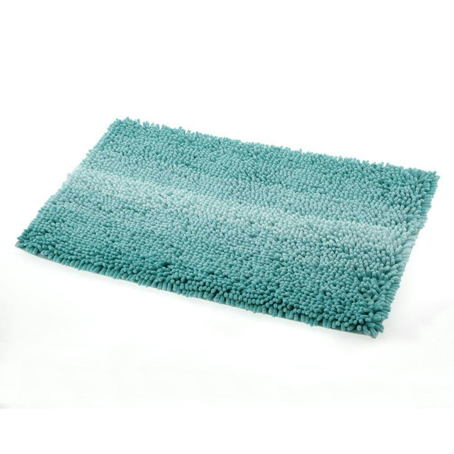 Chenille bath mat, border, blue, 50 x 80 cm