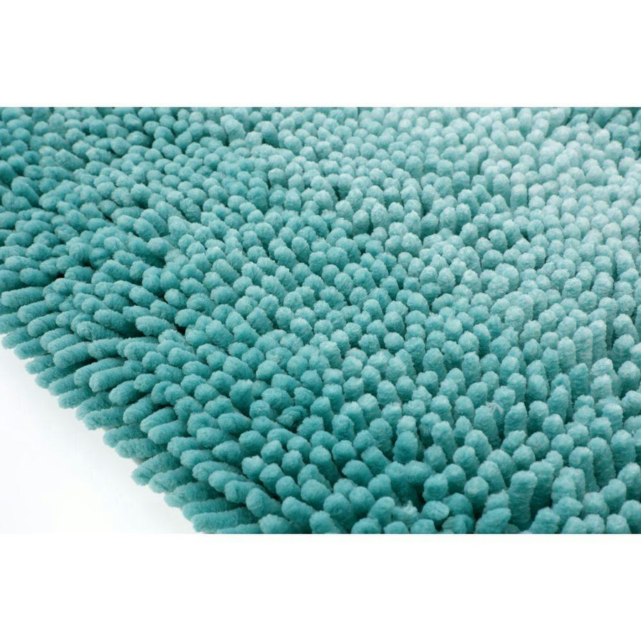 Chenille bath mat, border, blue, 50 x 80 cm