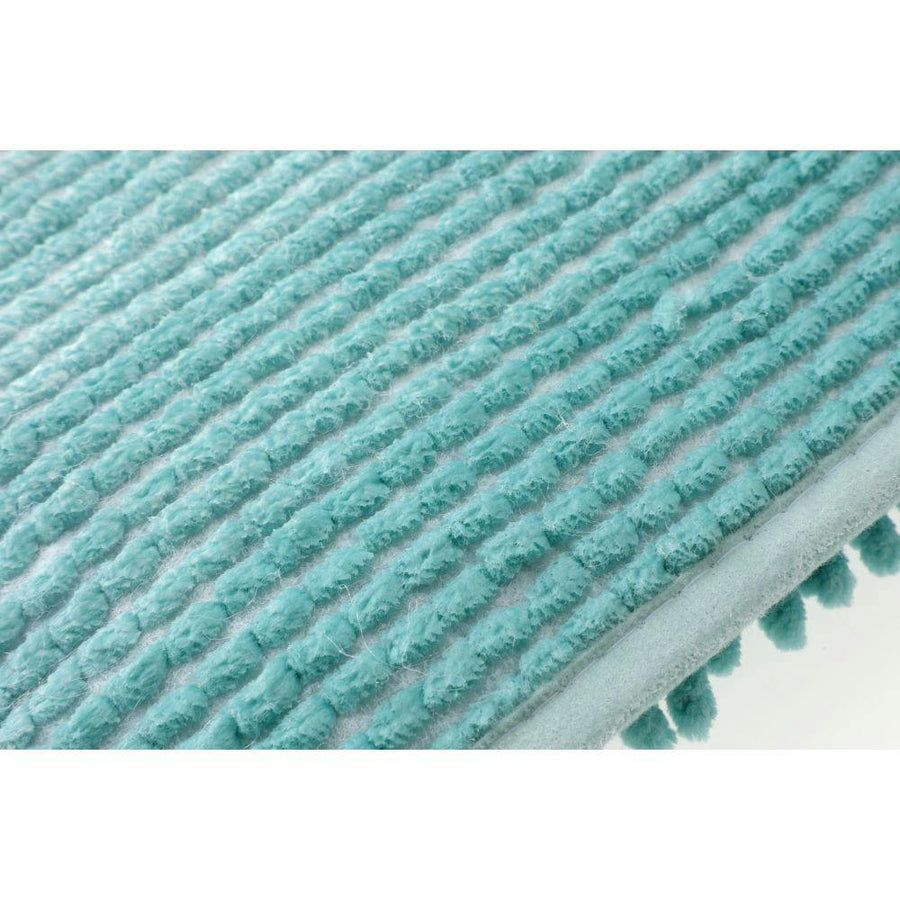 Chenille bath mat, border, blue, 50 x 80 cm