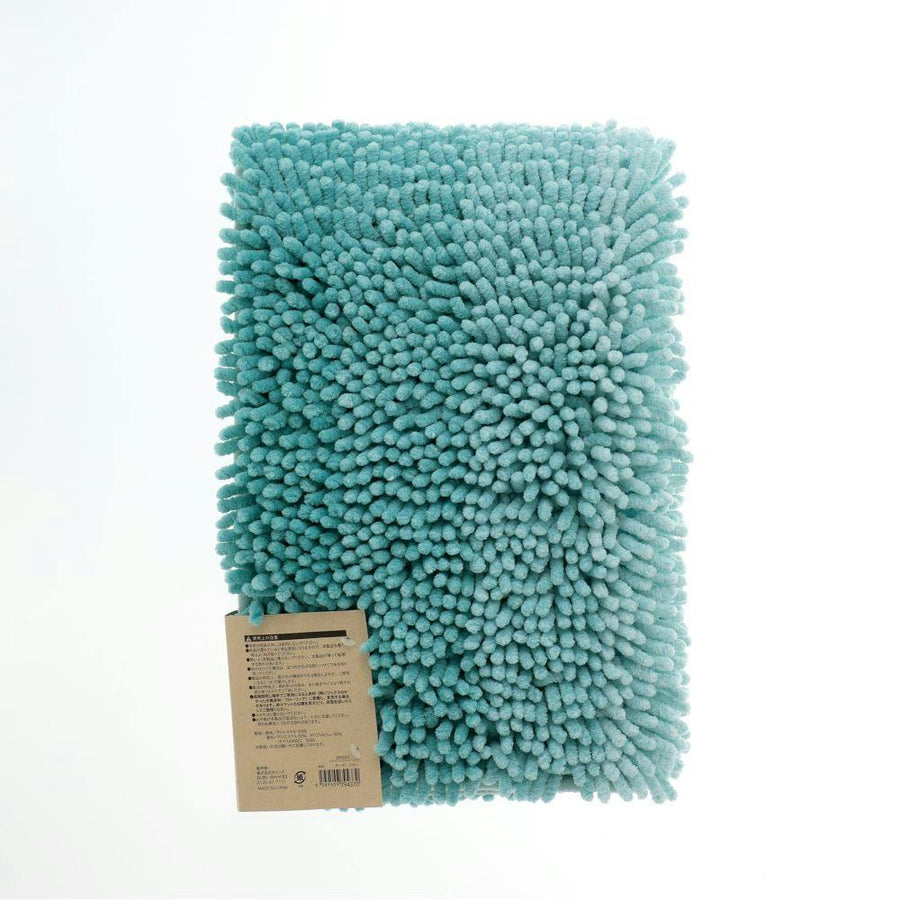 Chenille bath mat, border, blue, 50 x 80 cm