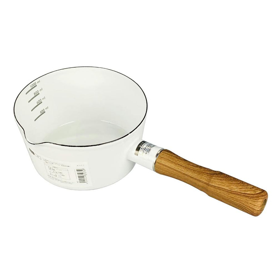 Enamel milk pan, 15cm, white