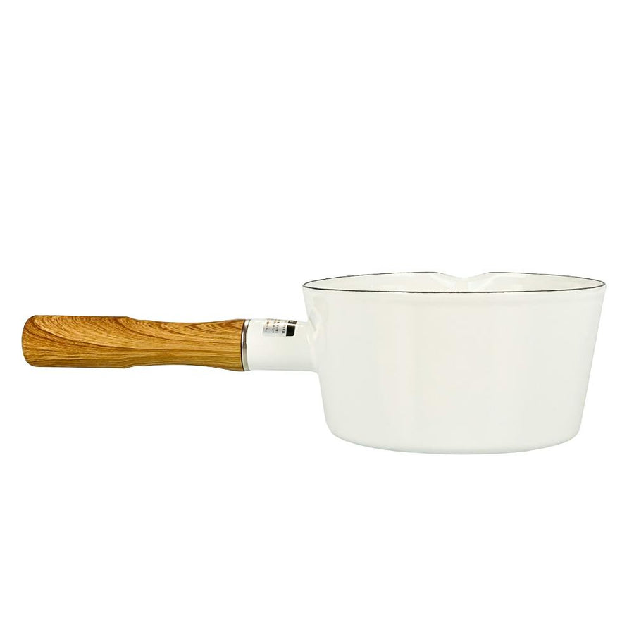 Enamel milk pan, 15cm, white