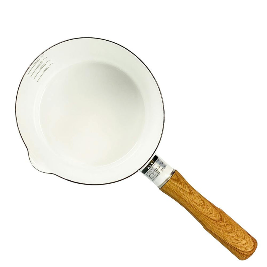 Enamel milk pan, 15cm, white