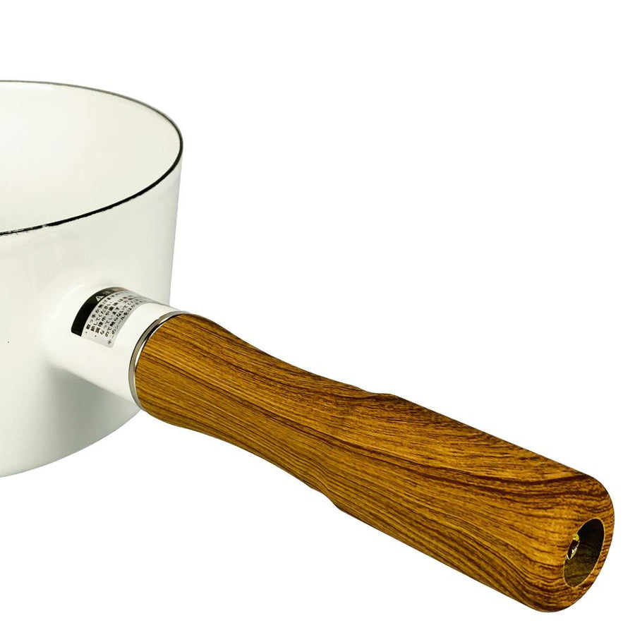 Enamel milk pan, 15cm, white