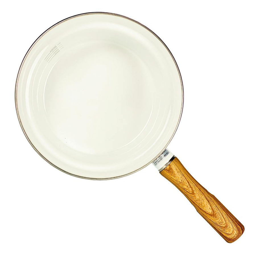 Anti-overflow enamel saucepan, 16cm, white