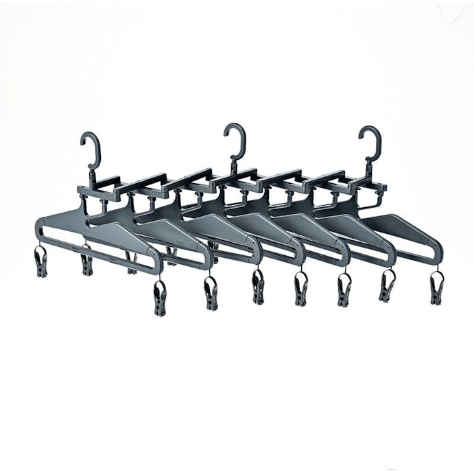 7-panel interior laundry hanger with adjustable width for easy access