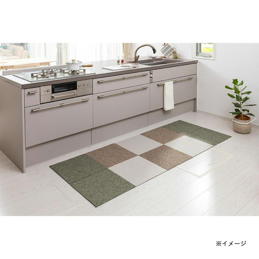 &amp;Pet Washable Adhesive Tile Carpet, Ivory, 40 x 40 cm