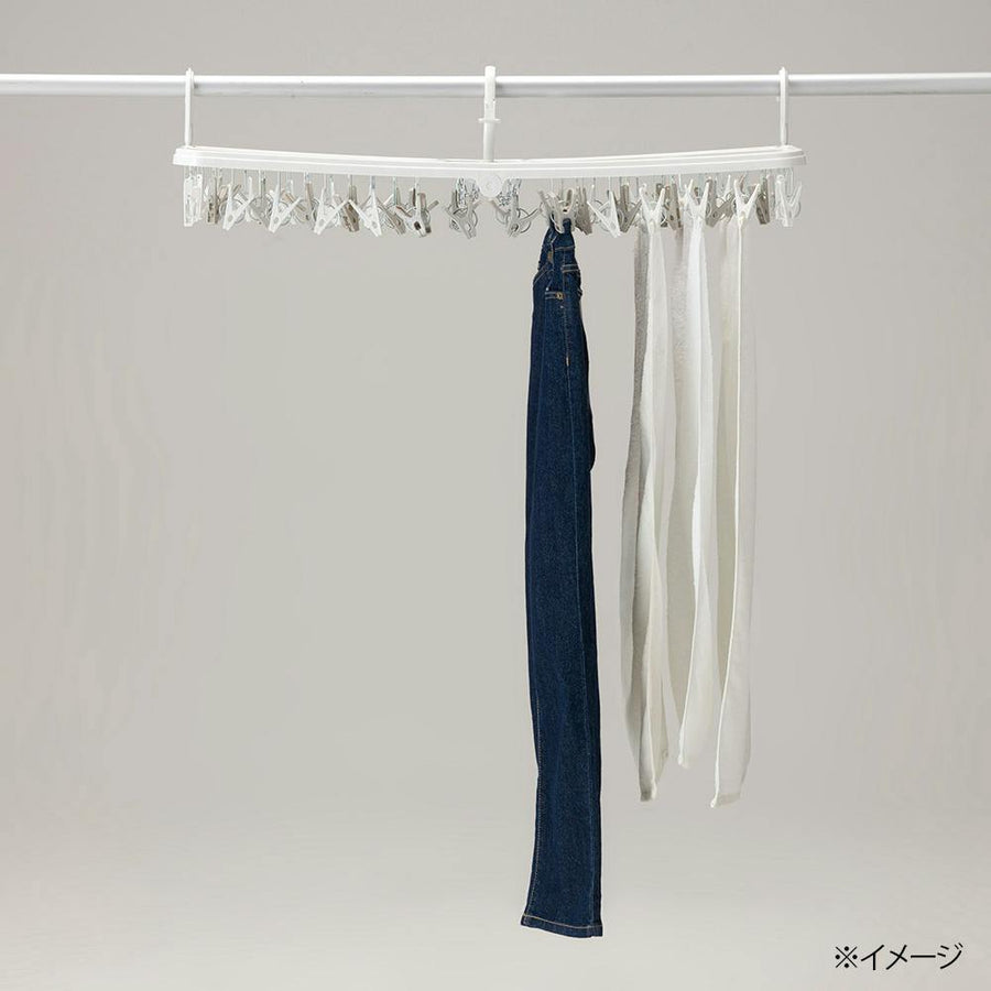 Low pole compatible laundry hanger that won't tilt when drying, 50 pins