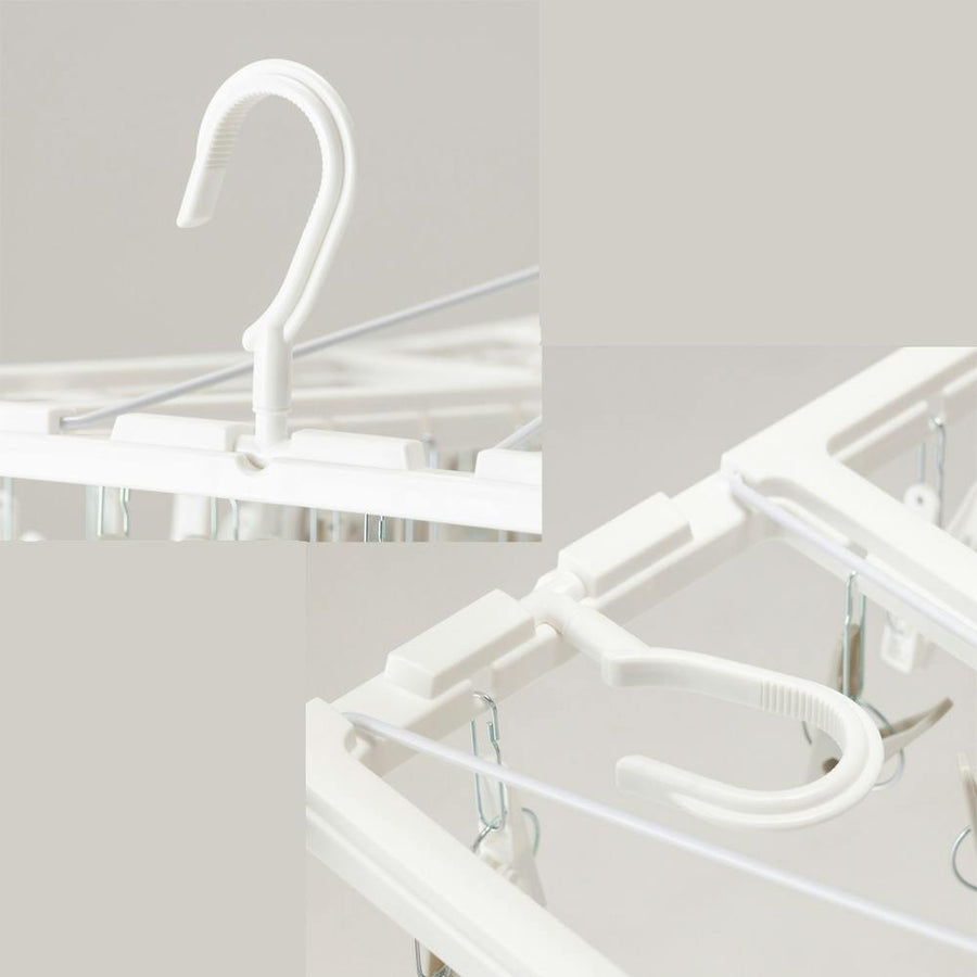 Low pole compatible laundry hanger that won't tilt when drying, 50 pins