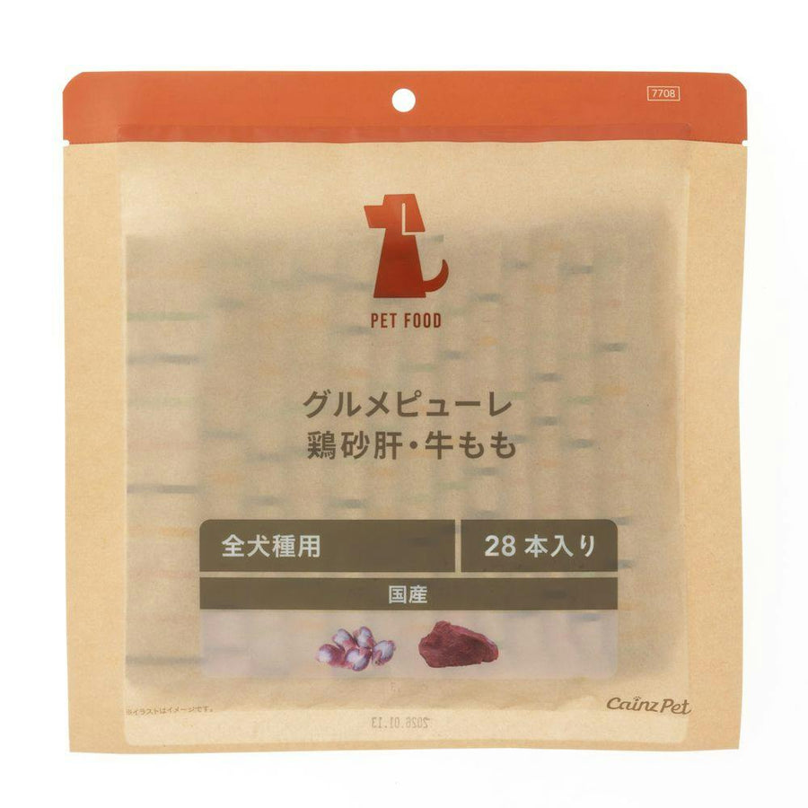 グルメピューレ 犬用 鶏砂肝・牛もも 10g×28本入