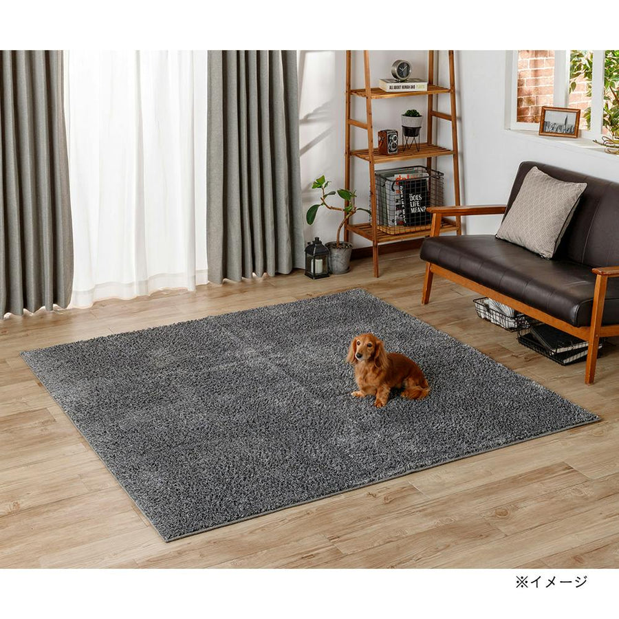 &amp;Pet Washable Shaggy Rug Black 185 x 185 cm