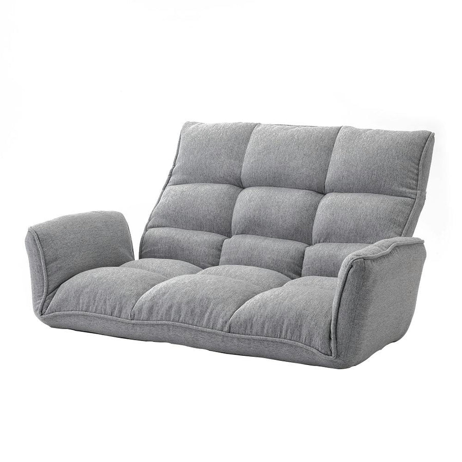 Reclining sofa with headrest, grey