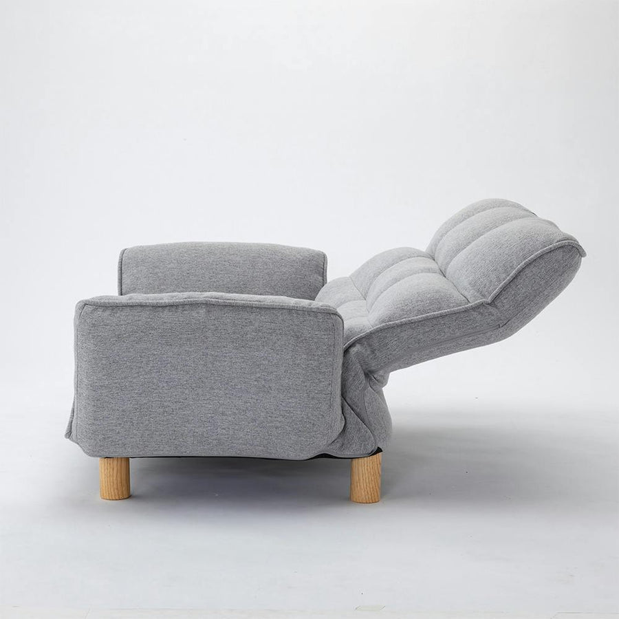 Reclining sofa with headrest, grey