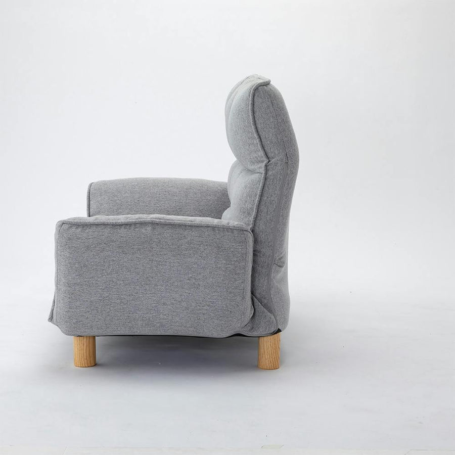 Reclining sofa with headrest, grey