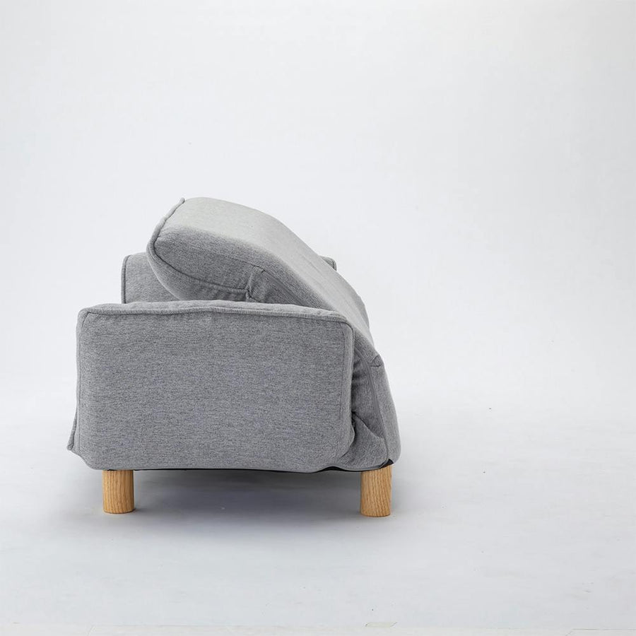 Reclining sofa with headrest, grey