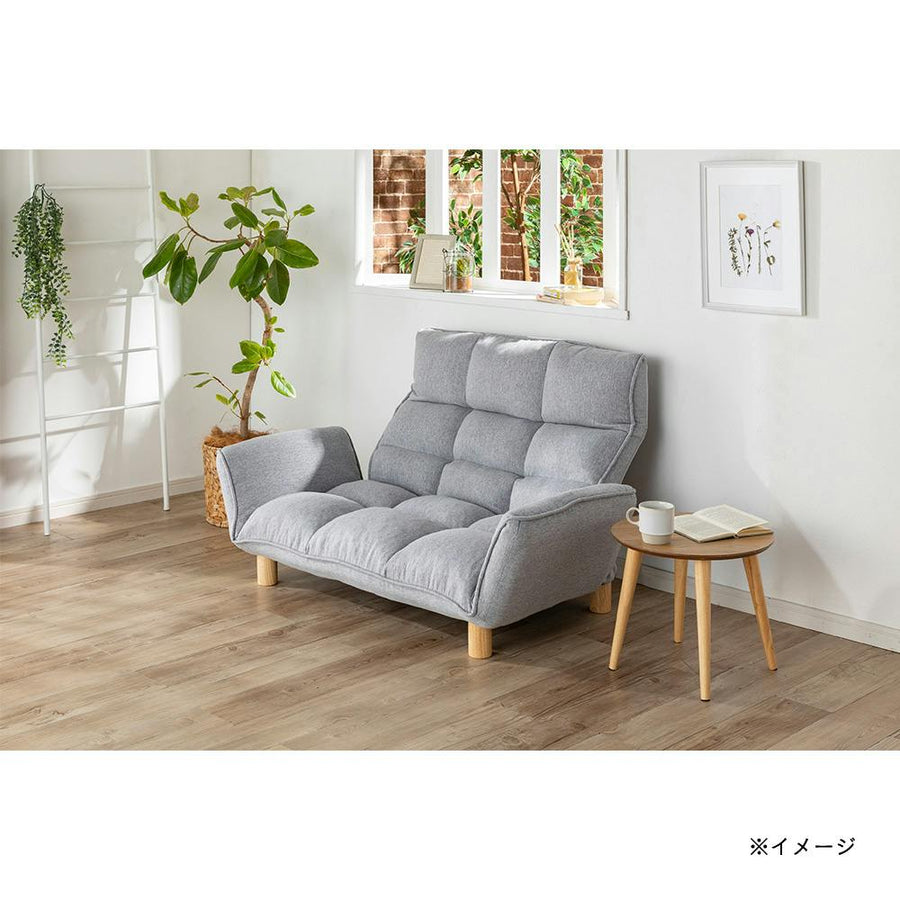 Reclining sofa with headrest, grey