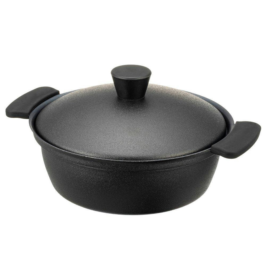 Clay pot style tabletop pot 18cm black