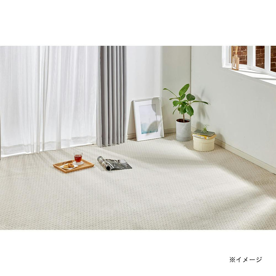 Antibacterial, odor-resistant, anti-mite flat-woven carpet, striped, ivory, 2 tatami mats