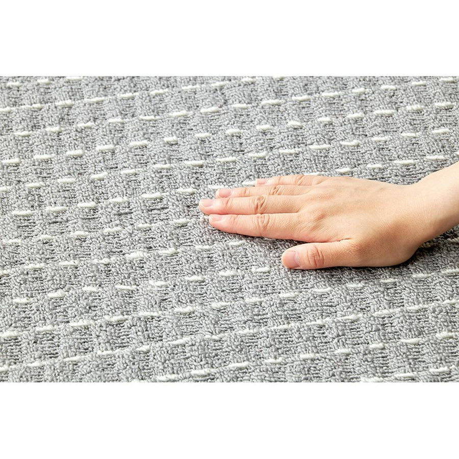 Antibacterial, odor-resistant, anti-mite flat-woven carpet, striped, gray, 1 tatami mat