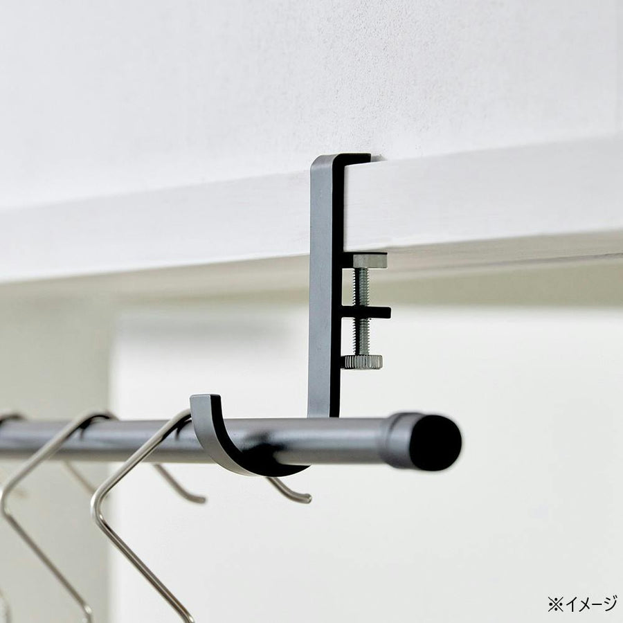 Easy to install, for door frames and lintels, indoor clothes drying pole holder, 2 pieces, black