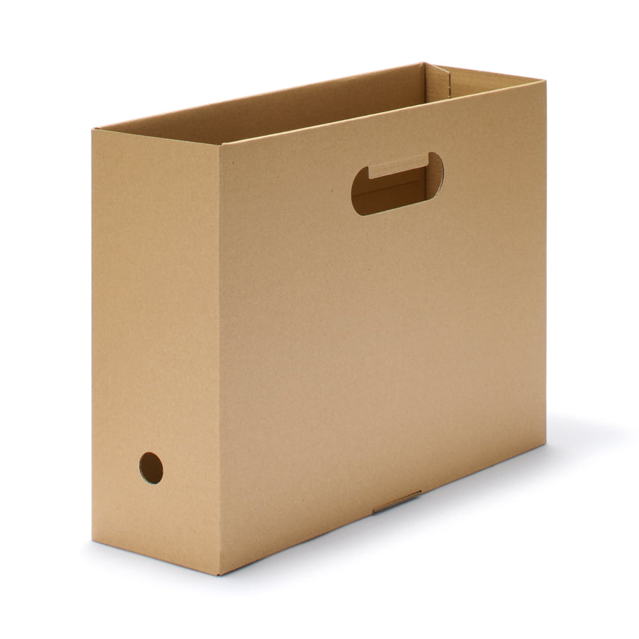 One-touch assembly of cardboard file boxes - set of 5