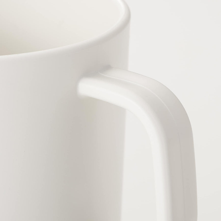 Polypropylene mug with lid, white