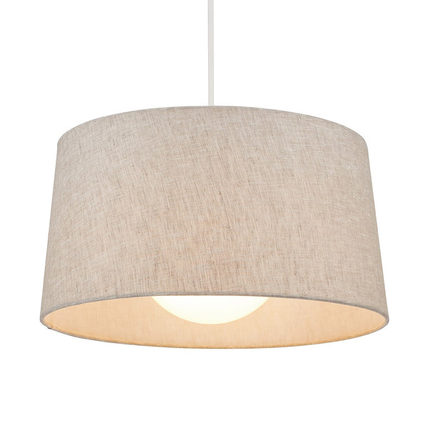 Linen shade pendant light