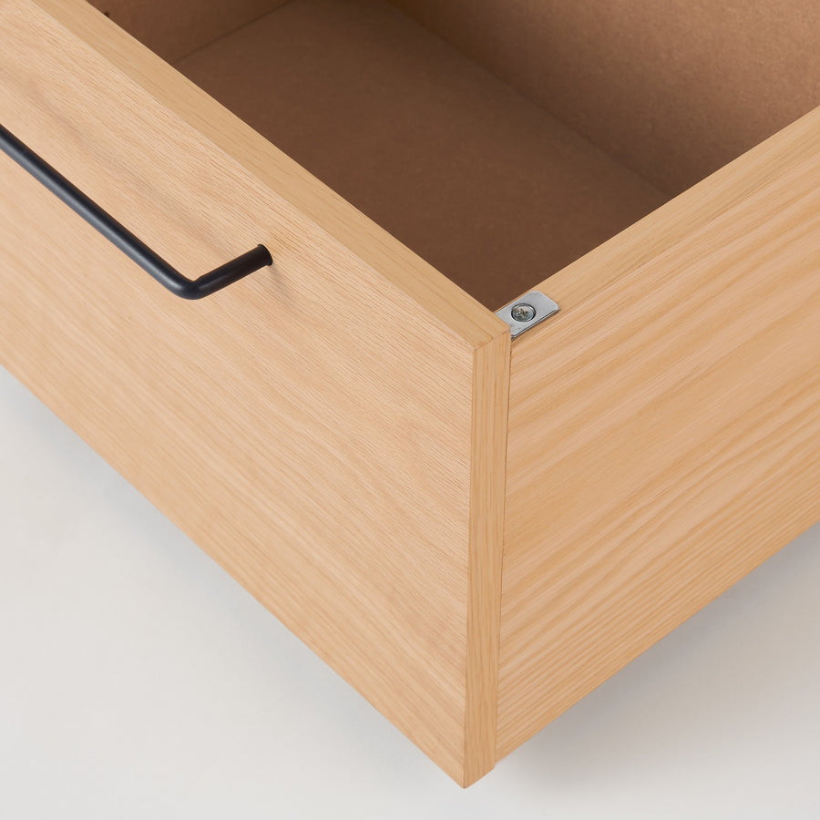 Under-bed storage, large, oak, 25cm high