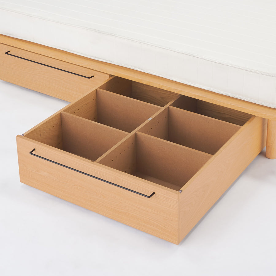 Under-bed storage, large, oak, 25cm high