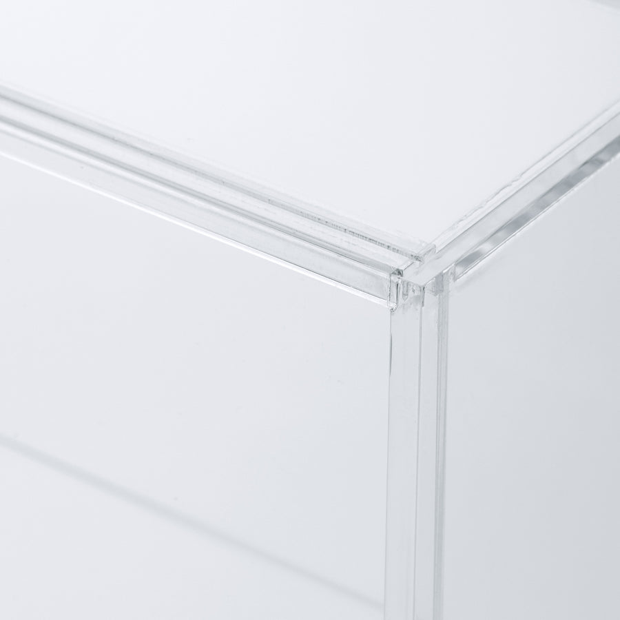 Acrylic collection stand with sliding door, large