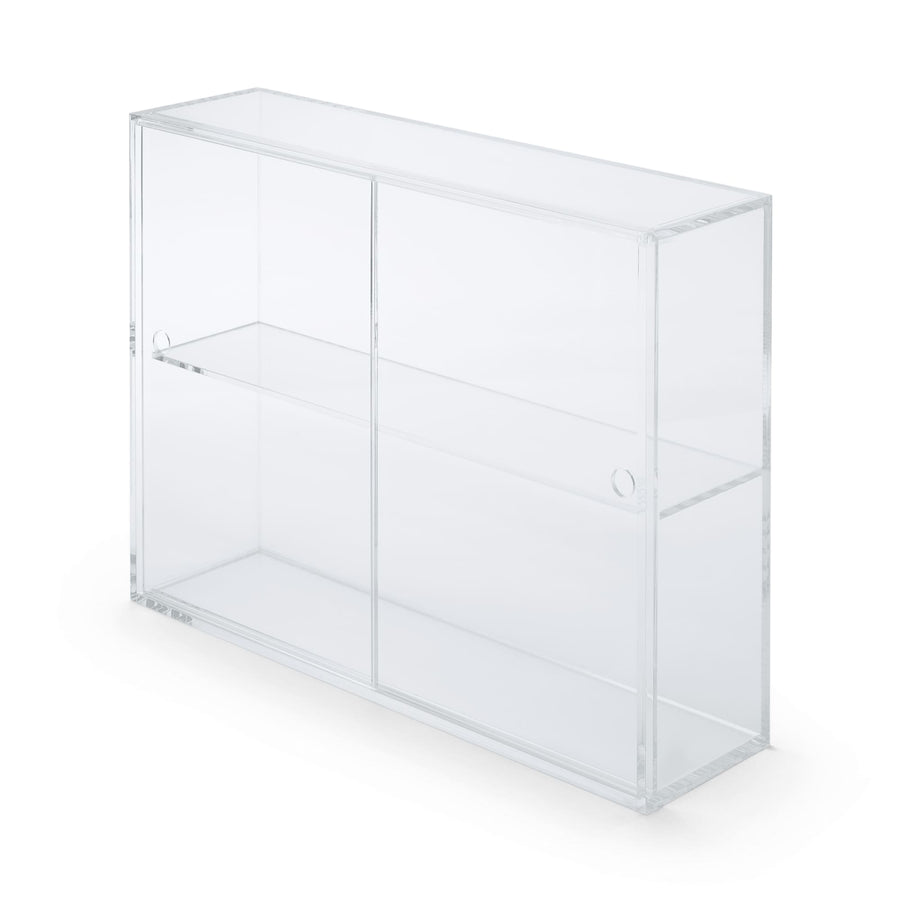 Acrylic collection stand with sliding door, large