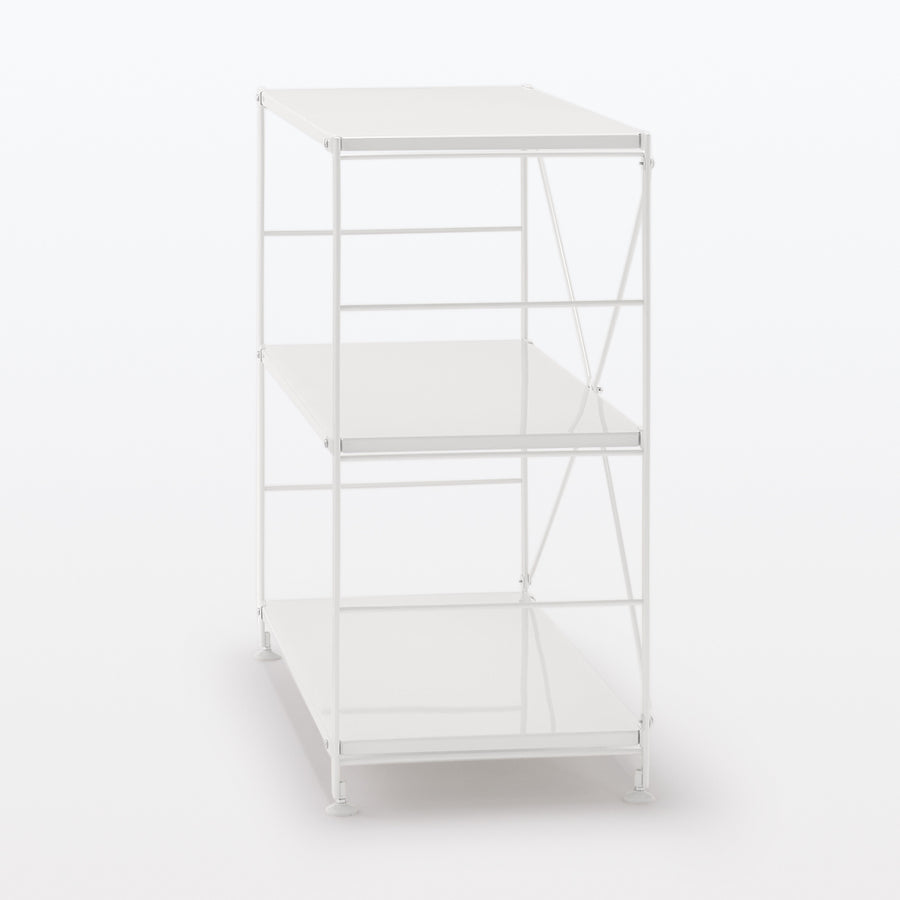 Steel unit shelf, steel shelf set, wide, small, light gray