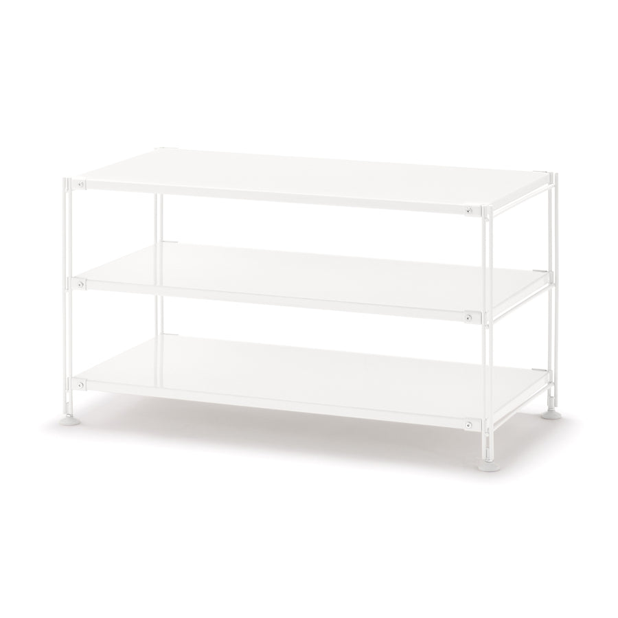 Steel unit shelf, steel shelf set, wide, mini, light gray