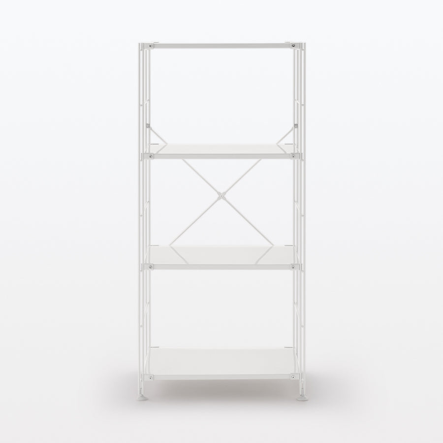 Steel unit shelf, steel shelf set, medium, light gray