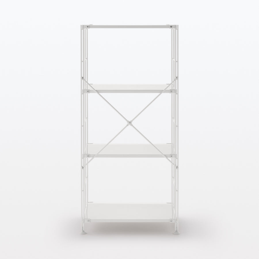Steel unit shelf, steel shelf set, medium, light gray