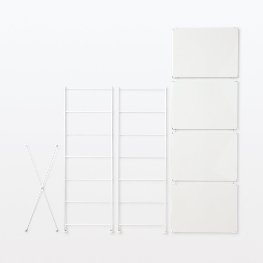 Steel unit shelf, steel shelf set, medium, light gray