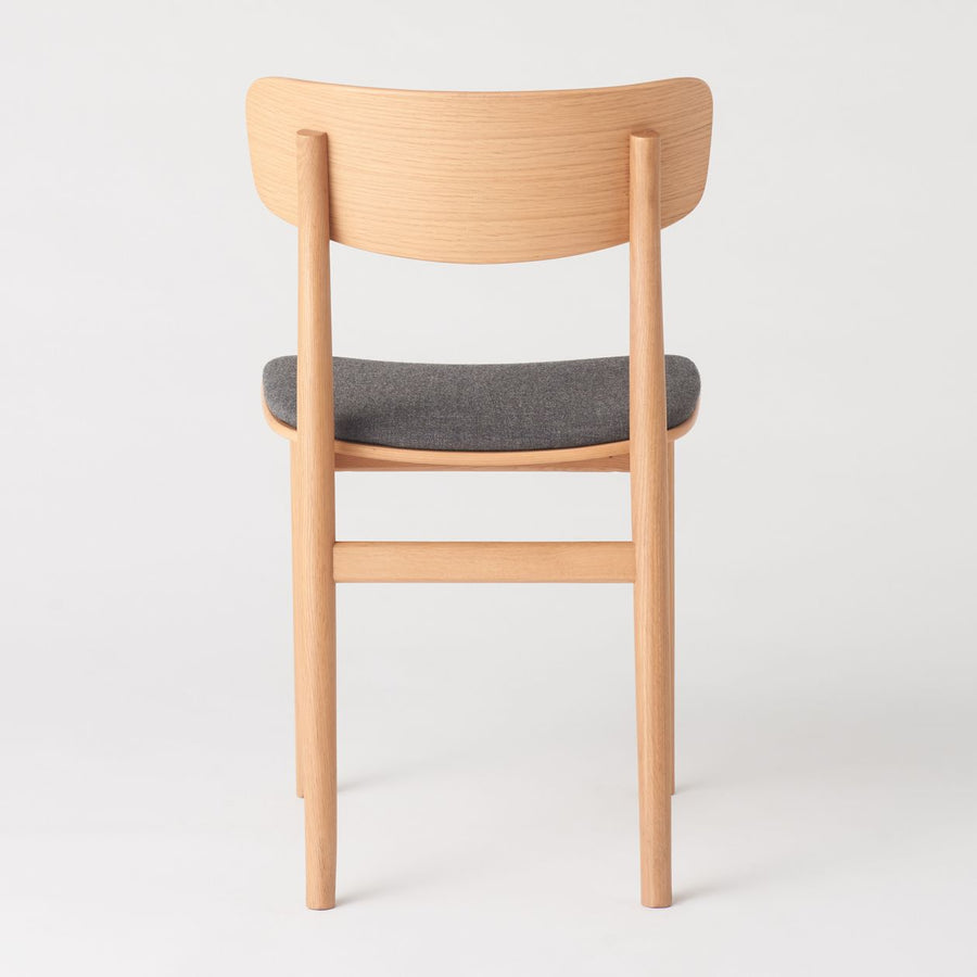 Round chair, fabric seat, oak, natural