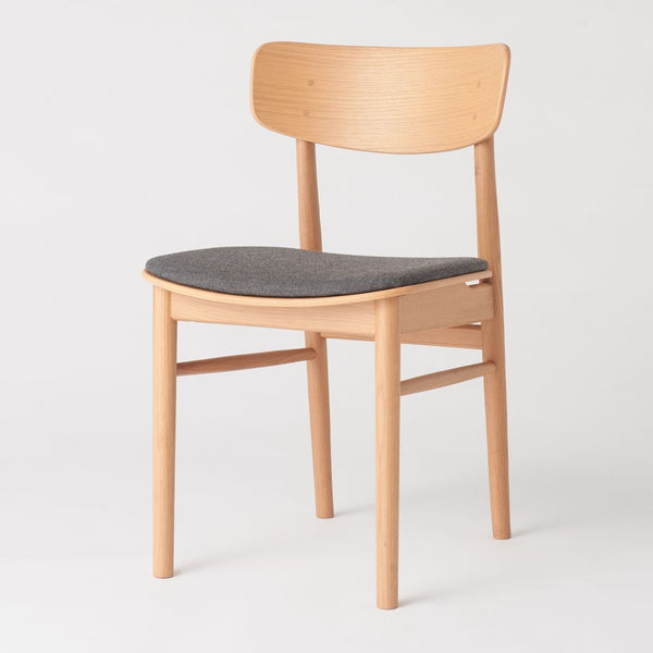 Round chair, fabric seat, oak, natural