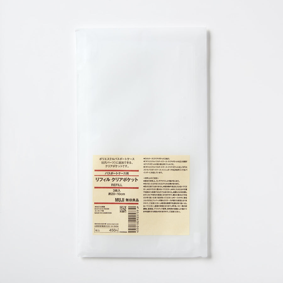 Passport case refill clear pocket