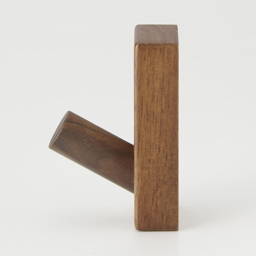 Wall-mounted furniture hooks in walnut